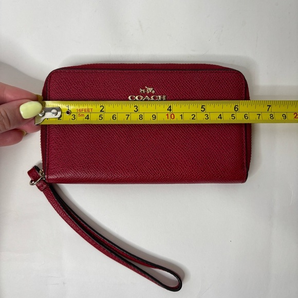 Coach Long Zip Around Wallet Women's Red - Picture 8 of 9